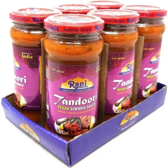 Tandoori Vegan Simmer Sauce - 14oz (400g) Pack of 6 - Rani Brand Authentic Indian Products image {1}