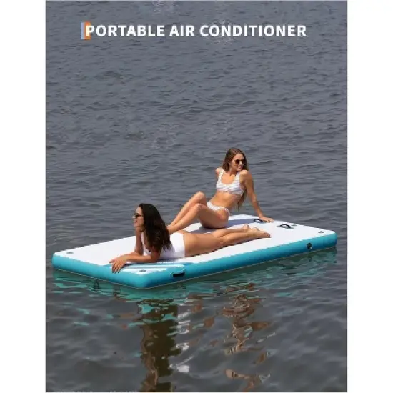 Inflatable Floating Dock, Swim Platform Thick Lake Floats, Non-Slip Air Dock Platform with Portable Bag, Floating Platform Island for Pool Beach image {2}