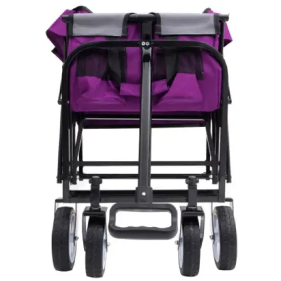 FURNIinspire Outdoor Serving Carts Rolling Cart Wagon Carts Foldable Utility Cart, Beach Cart For Picnic Outdoors， Purple, 25.98"*17.32"*37.4" image {4}