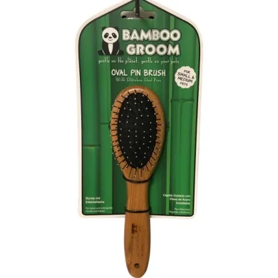 Bamboo Groom Oval Pin Brush (Small/Medium) image {1}