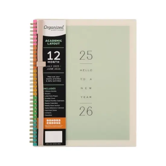 Happy Brands Organized July 2025 - June 2026 Weekly/Monthly Planner 9.37"x11.12" Soft Summer image {23}