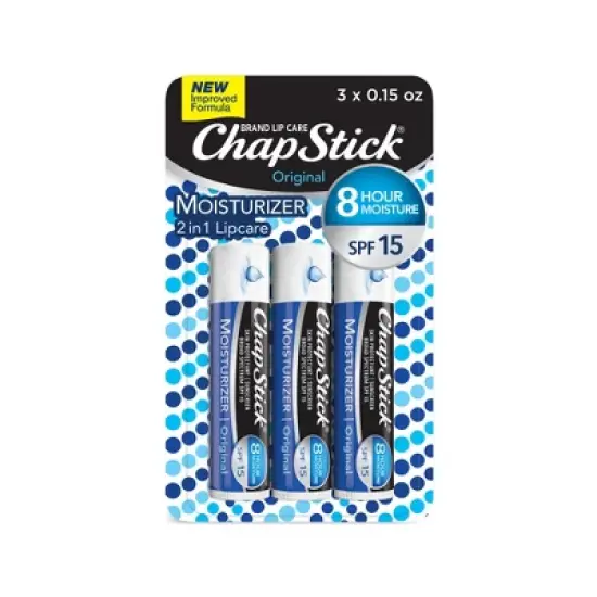 Chapstick Original Moisturizer Lip Balms - SPF15 - 0.45oz/3ct image {5}