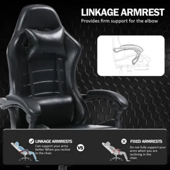 KTMBDW Gaming Chair, Computer Chair with Footrest and Lumbar Support,Height Adjustable Game Chair with 360&deg;-Swivel Seat and Headrest for Office,Gaming image {4}