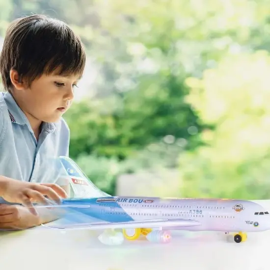 Top Race Air Bus A380 Aeroplane Bump and Go with flashing lights Sound effects image {3}