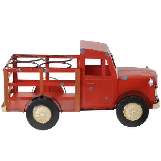 Sunnydaze Rustic Truck Metal Wine Rack - Red image {8}