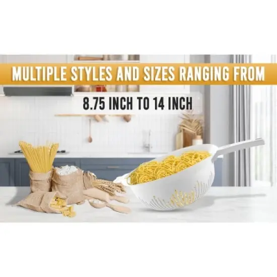 YBM Home 9.75 Inch Deep Plastic Colander (31-1130), Pack of 3 image {4}