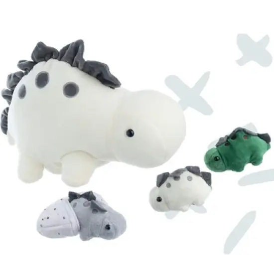 PixieCrush Mommy & 3 Baby Dinosaur Stuffed Animal Set image {3}