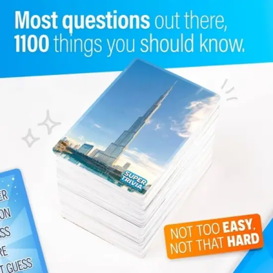 The World Game Super Trivia - Trivia Game for Adults with 1100 Questions: Memory Skills, 2-6 Players, 30-40 Min Play image {5}