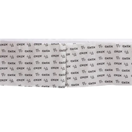 Bacati - Love Black/white kisses n hugs Crib/Toddler Bed Skirt image {2}