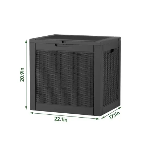 MAYEERTY 30 Gallon Large Capacity Outdoor Deck Box for Patio Furniture Cushions, Pillow with Wheels, Black image {2}