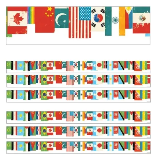 Carson Dellosa Education All Are Welcome Flags Straight Borders, 36 Feet Per Pack, 6 Packs image {2}