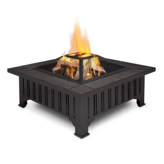 Lafayette Wood Burning Fire Pit - Black - Real Flame image {3}