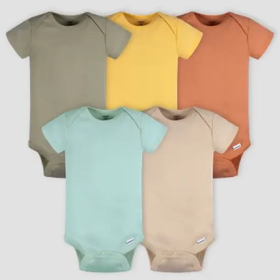 Gerber Baby 5pk Short Sleeve Onesies image {12}