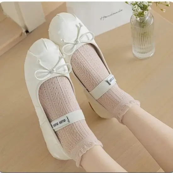Anna-Kaci 5 Pairs Women's Ruffle Cuff Lace Knit Ankle Socks Breathable Soft Stretch Fabric with Multiple Color Options image {3}