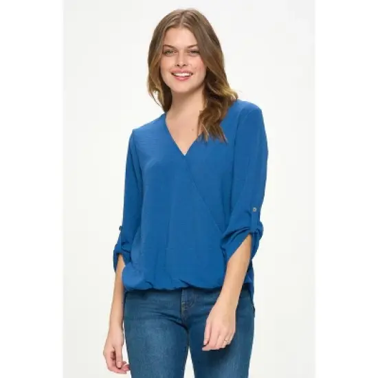WEST K Women's Alexa Surplice Rolltab Blouse image {6}