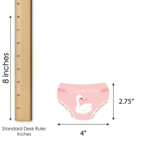 Big Dot of Happiness Swan Soiree - Diaper Shaped Raffle Ticket Inserts - White Swan Baby Shower Activities - Diaper Raffle Game - Set of 24 image {2}