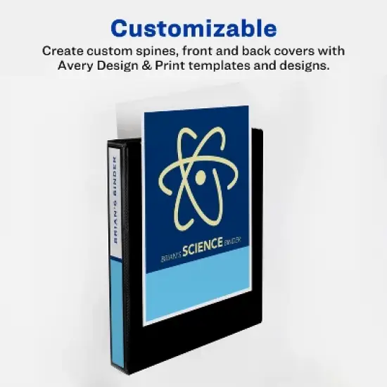Avery Durable View 3 Ring Binders, 1.5 Inch Slant Rings, 2 Black Binders (46040) image {5}