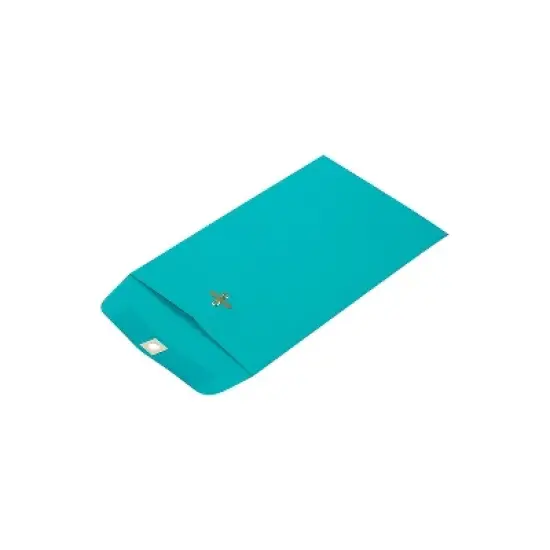JAM Paper 6 x 9 Open End Catalog Colored Envelopes with Clasp Closure Sea Blue Recycled 10/Pack image {3}
