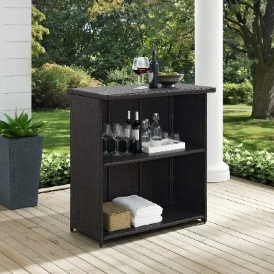 Crosley Palm Harbor Outdoor Wicker Bar image {9}