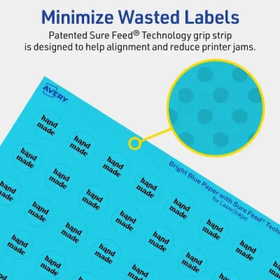 Avery Bright Blue Paper Labels, 0.75" Diameter Round image {3}