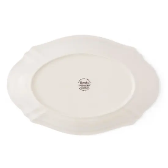 Spode Christmas Tree Oval Festive Tray - 6-Inch Rectangular Earthenware Serving Tray, Holiday Tableware - Dishwasher, Microwave, Oven Safe image {2}