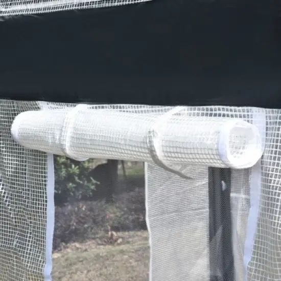 Outsunny Outdoor Walk-In Tunnel Greenhouse Garden Warm Hot House with Roll Up Windows, Zippered Door, & Weather Cover image {4}