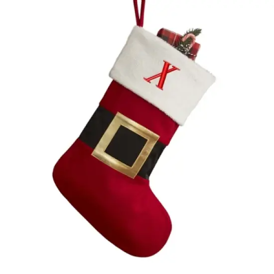 Personalization Mall Santa Belt Embroidered Initial Christmas Stockings image {25}