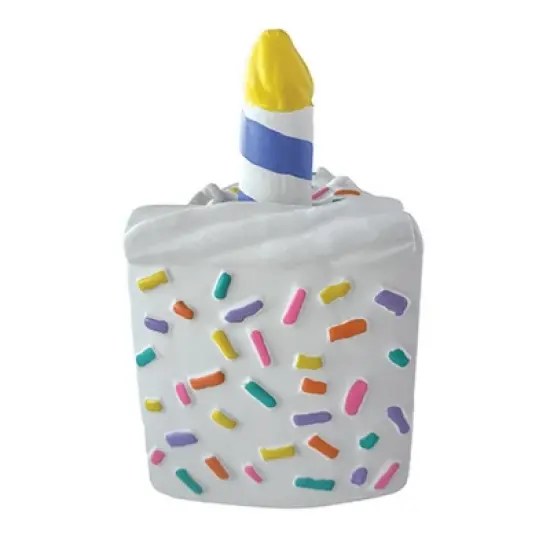 FOUFIT White Birthday Cake Unisex Chew Toy - (6") image {2}