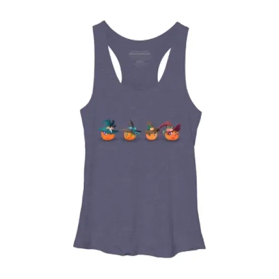 Women's Design By Humans Halloween pumpkins By rabbitswork Racerback Tank Top image {4}