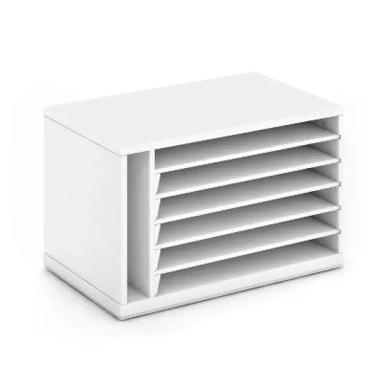 Martha Stewart Crafting Kids' Paper Organizer: Wooden Tabletop Construction Paper Storage with 6 Adjustable Trays image {5}