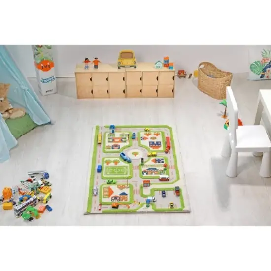 31.5"x44.5" Traffic Green 3D Play Rug - IVI image {3}
