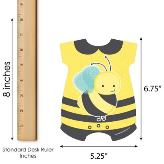 Big Dot of Happiness Honey Bee - Picture Bingo Cards and Markers - Baby Shower Shaped Bingo Game - Set of 18 image {3}
