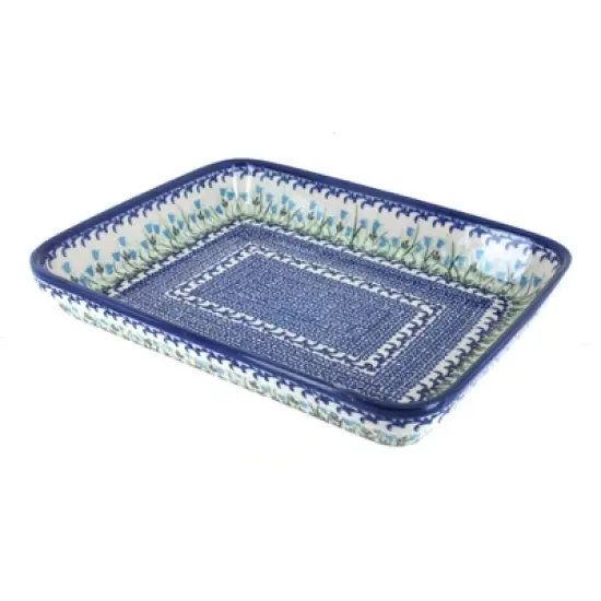 Blue Rose Polish Pottery 150 Vena Medium Rectangular Baker image {8}