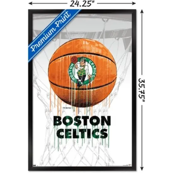 Trends International NBA Boston Celtics - Drip Ball 20 Framed Wall Poster Prints image {2}