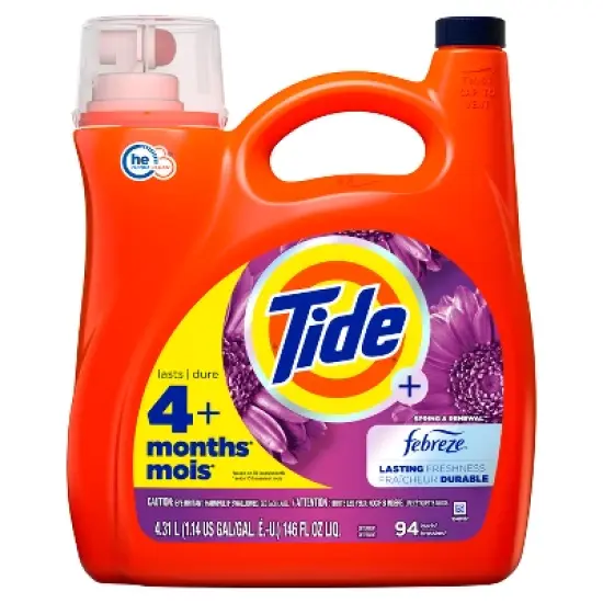 Tide Plus Febreze High Efficiency Liquid Laundry Detergent - Spring & Renewal image {16}