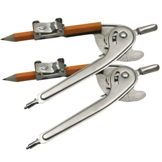 Charles Leonard Ball Bearing Compass with Golf Pencil, Safety Point, 12 Per Pack, 2 Packs image {4}