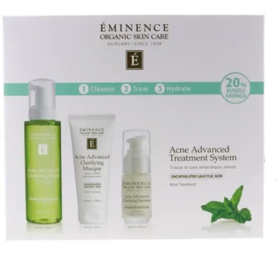 Eminence Acne Advanced Treatment System (Cleansing Foam 5oz, Masque 2oz, Hydrator 1.2oz) image {4}