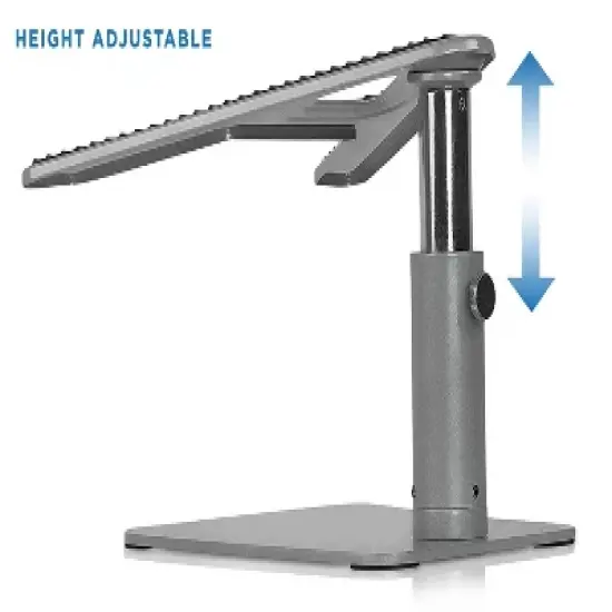 Mount-It! Height Adjustable Laptop Stand For Desk | Properly Positions Head, Neck, Back & Wrists to Reduce Aches While Working | No Assembly Required image {3}