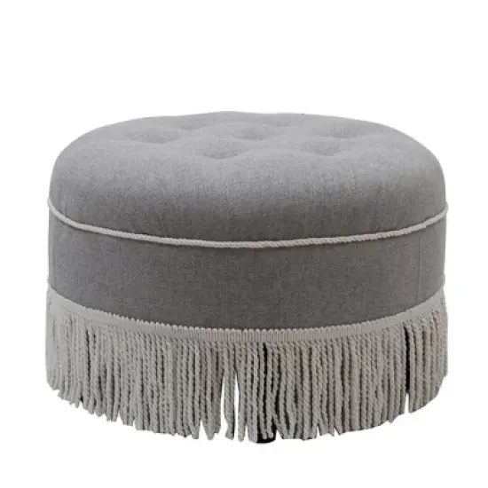 Jennifer Taylor Home Yolanda 24" Upholstered Round Accent Ottoman image {15}