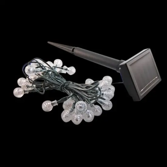 LumaBase Solar-Powered String Lights with Faceted Balls image {4}