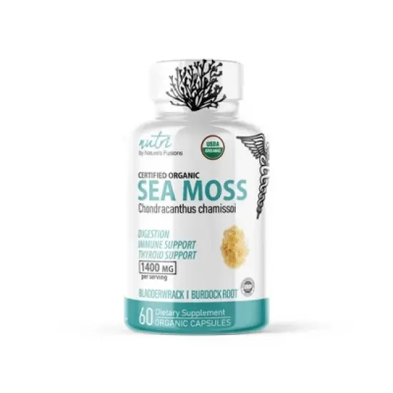 Nutri Sea Moss Complex 1400mg with Black Pepper Dietary Supplements Capsules - 60ct image {4}