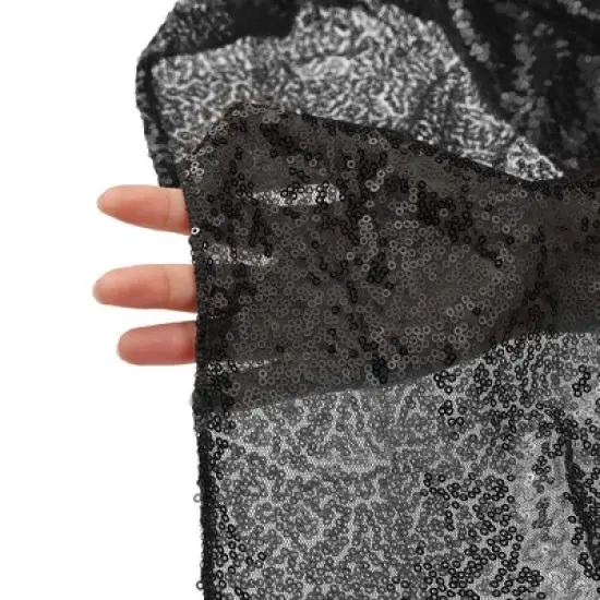 Unique Bargains Polyester Sequin Dining Room Parties Dances Round Tablecloth 1 Pc image {3}