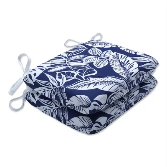 Set of 2 Delray Outdoor/Indoor Rounded Corners Seat Cushions - Pillow Perfect image {6}