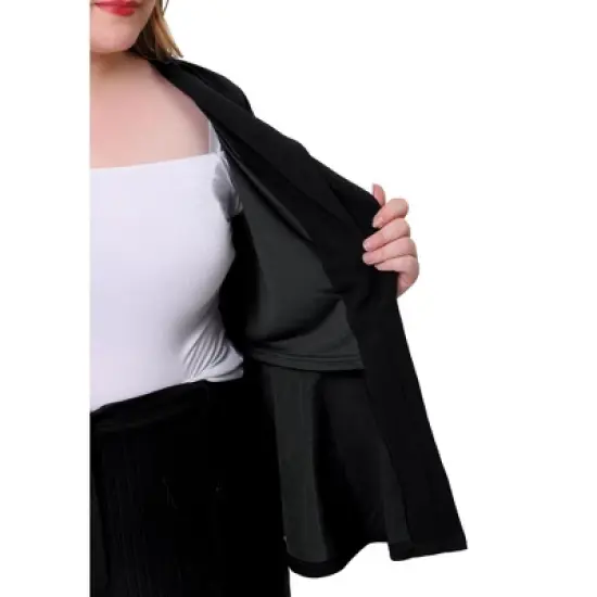 Agnes Orinda Women's Plus Size Office Work Double Lapel Button Peplum Blazers image {4}