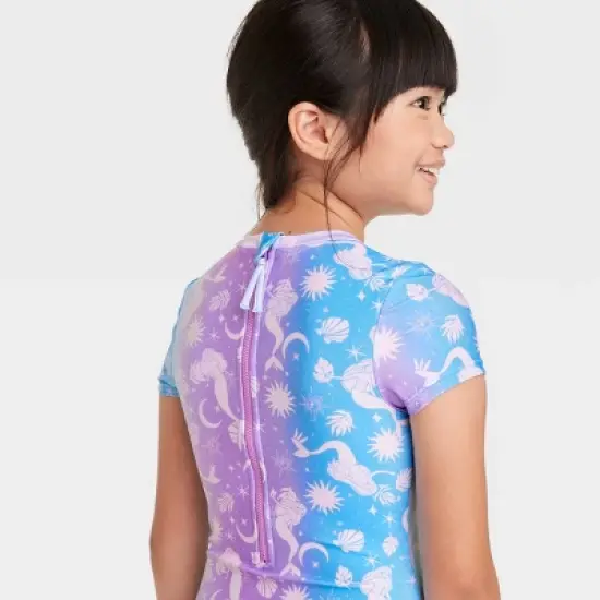 Girls' Mermaid One Piece Rash Guard - Cat & Jack&trade; image {1}
