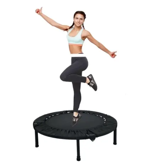 KTMBDW 40 Mini Trampoline Rebounder Trampoline for Adults Max Load 170lbs, Small Trampoline Exercise Trampoline Fitness Indoor/Garden Workout, Black image {9}