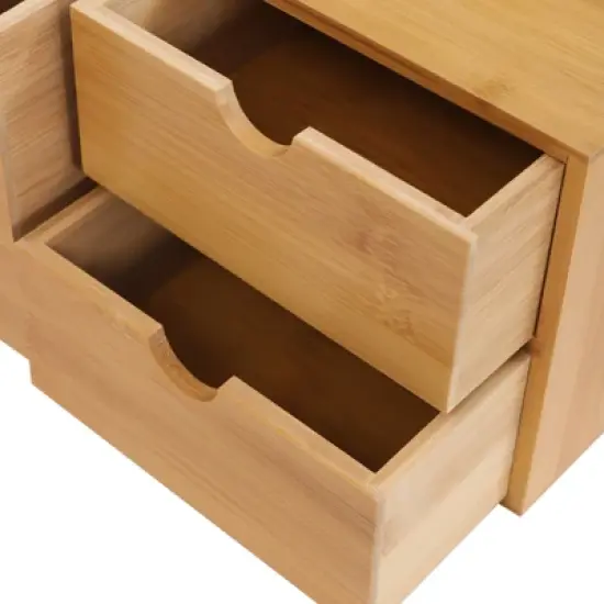 YIYIBYUS Bamboo Desk Organizer Desk Drawer Tabletop Storage image {4}