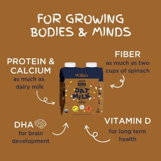 Willa's Organic Non-Dairy Oat Kids Milk - 4pk image {1}