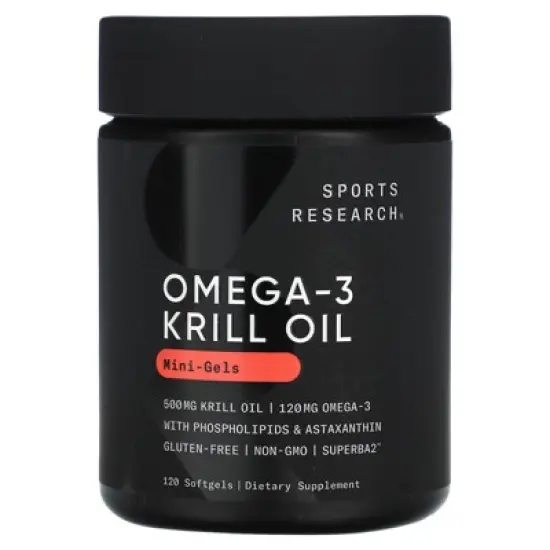 Sports Research Omega-3 Krill Oil, Mini-Gels, 500 mg, 120 Softgels image {3}