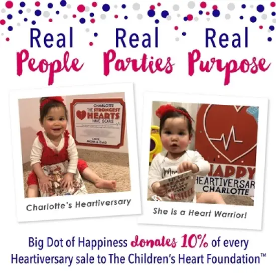 Big Dot of Happiness Happy Heartiversary - Hearts Decorations DIY CHD Awareness Essentials - Set of 20 image {3}